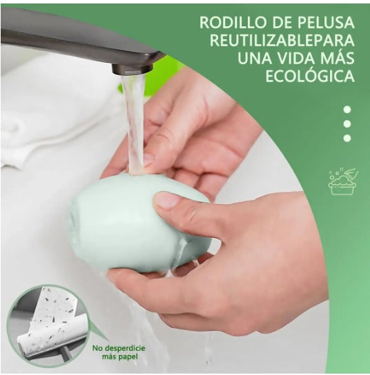 Rodillo Removedor de Pelusas Reutilizable y Lavable – Limpieza Rápida para Ropa, Sofás y Mascotas